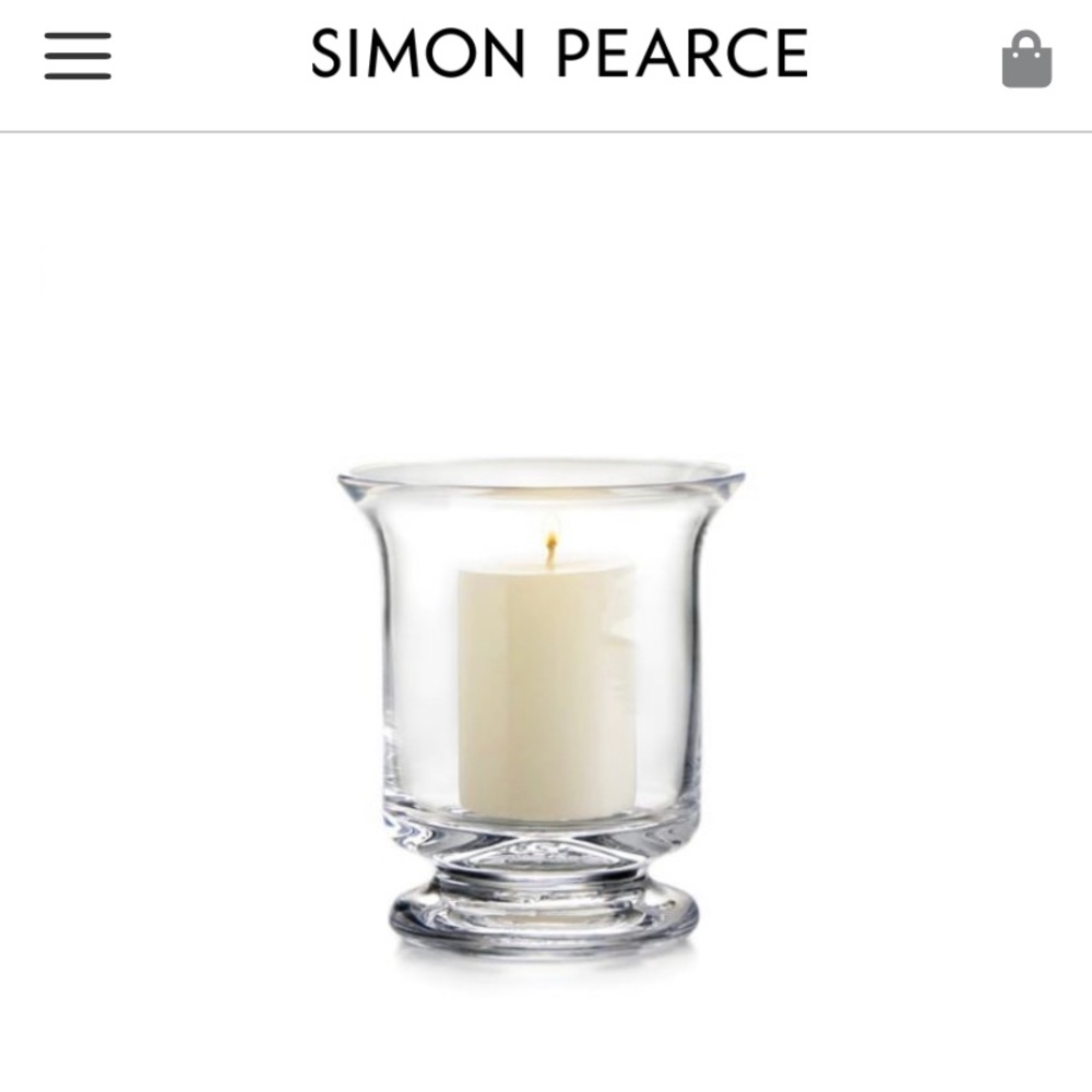 Simon Pearce Revere Hurricane(small) candle holder